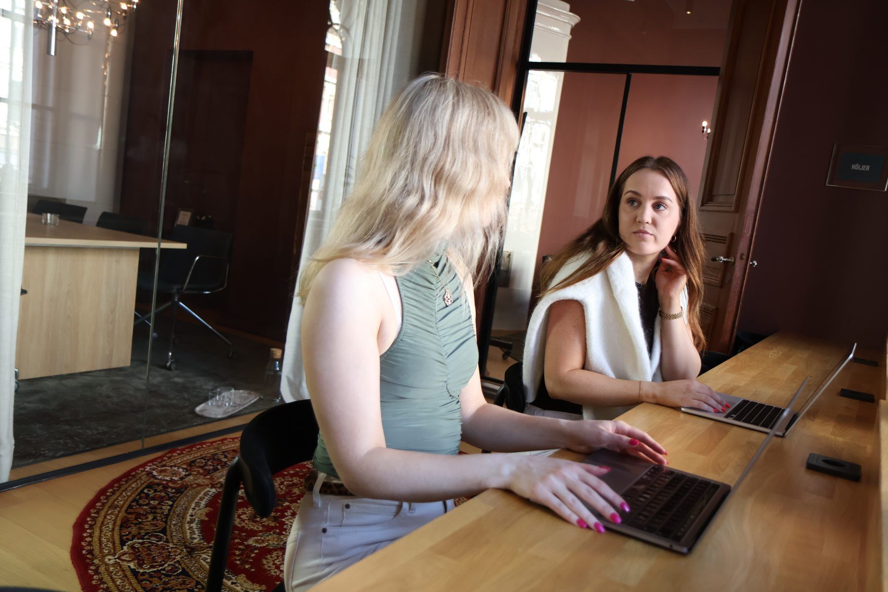 Planning display ads together at a desk