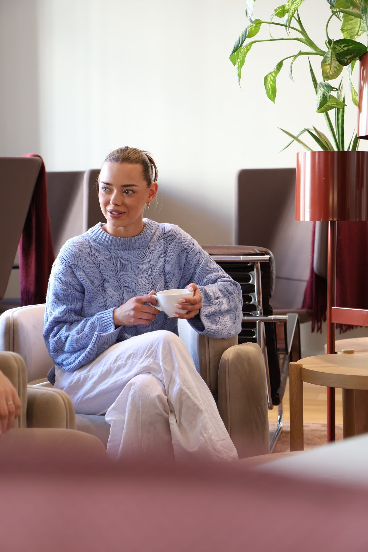 A relaxed moment in a lounge chair, browsing content