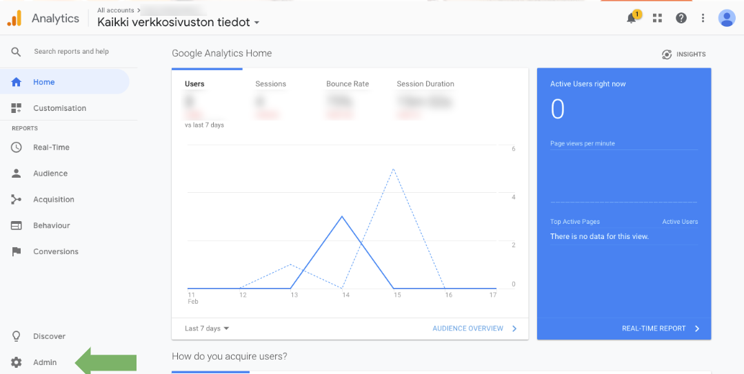 Kirjaudu Google Analytics -tilille